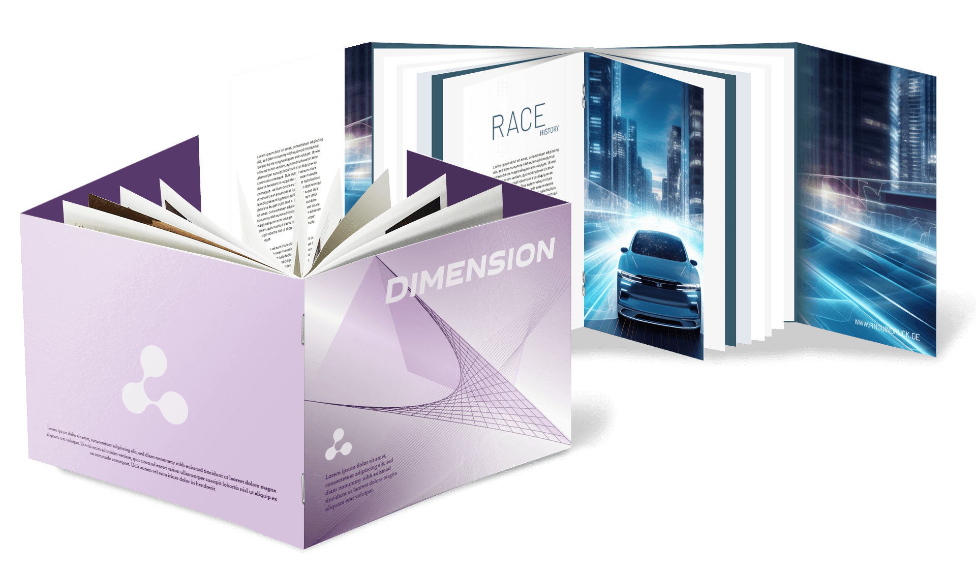 Broschüren mit 8-seitigem Umschlag mit Rückstichheftung