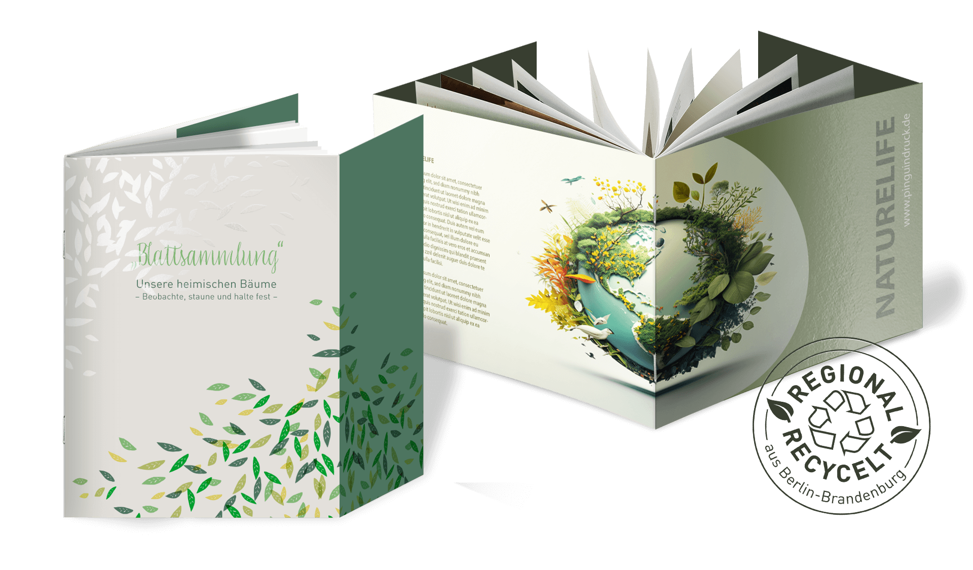 Broschüren auf Recyclingpapier mit 8-seitigem Umschlag drucken
