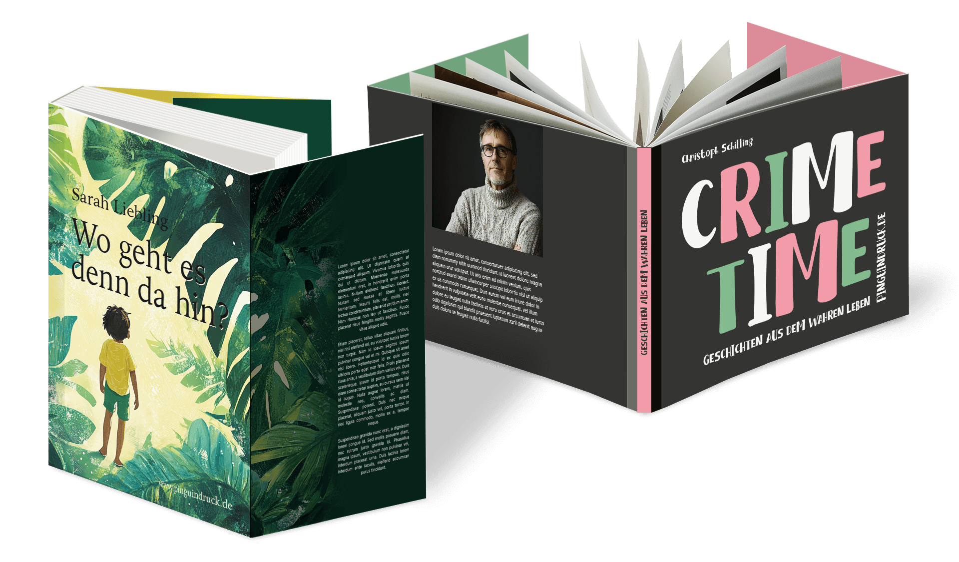 Bücher Softcover mit 8-seitigem Umschlag mit Klebebindung oder Fadenheftung