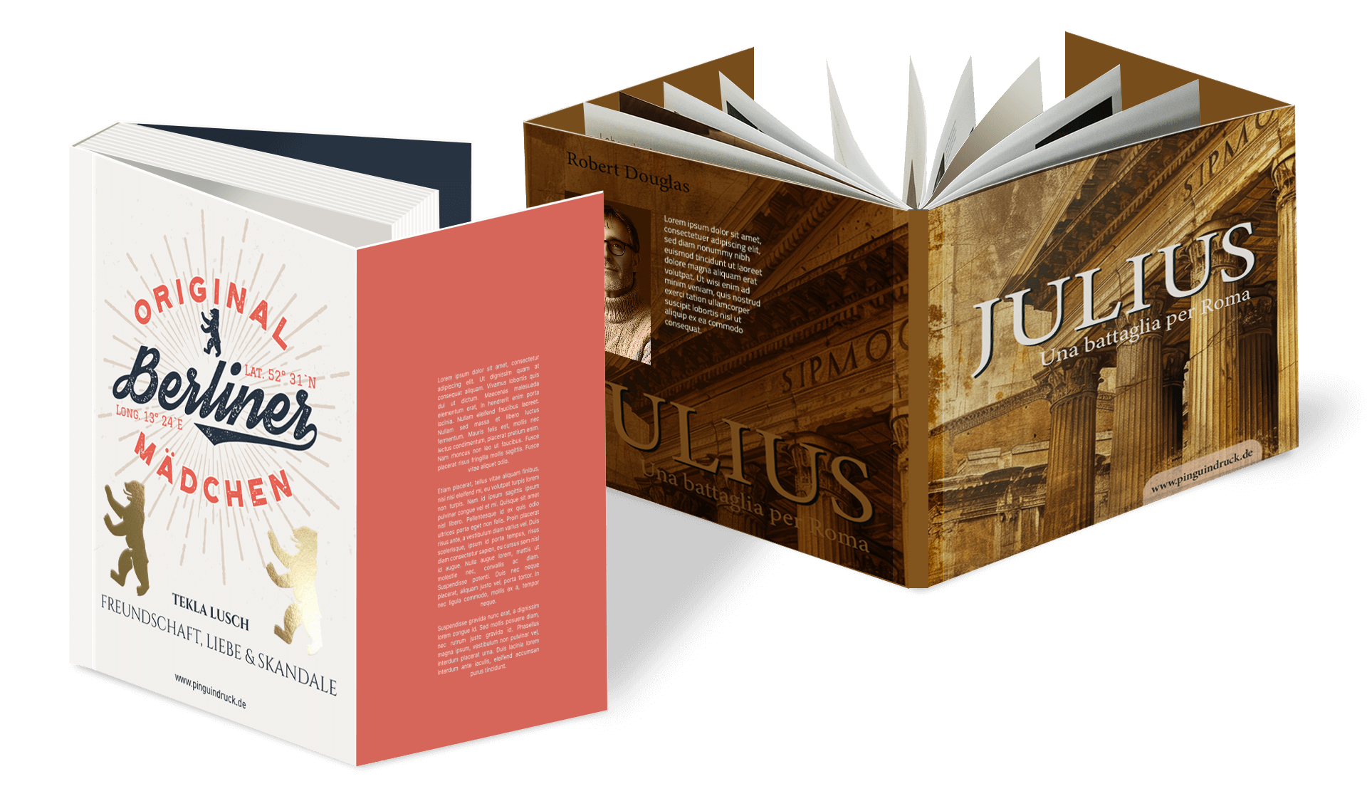 Bücher Softcover mit Klebebindung oder Fadenheftung und mehrseitigem Umschlag