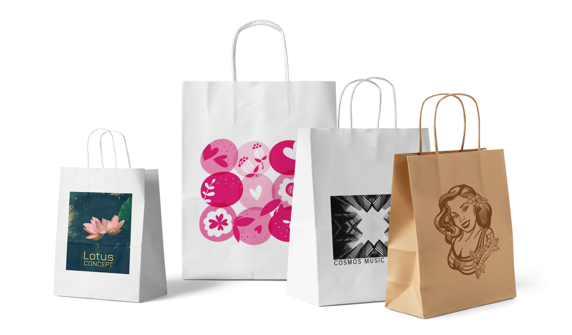 Papiertüten bedruckt und braun mit Papierkordel bedrucken lassen